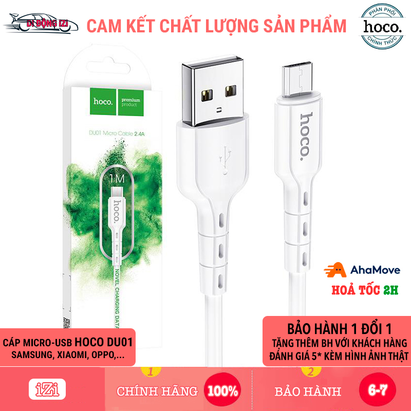 Dây Cáp Sạc Nhanh Micro-USB Hoco DU01 Cho Samsung, Xiaomi, Sony, Oppo,... [CHÍNH HÃNG]