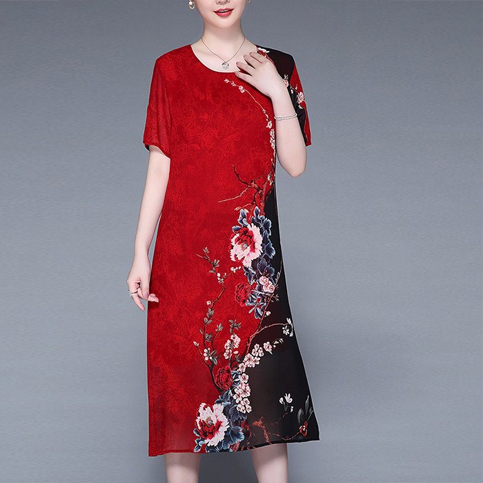 Shoppro-dress middle-aged dress suông middle-aged designs long skirt dress middle-aged dress for the middle-age age U50 U60-fashion middle-age women 3315 3318 3309 3226 3274