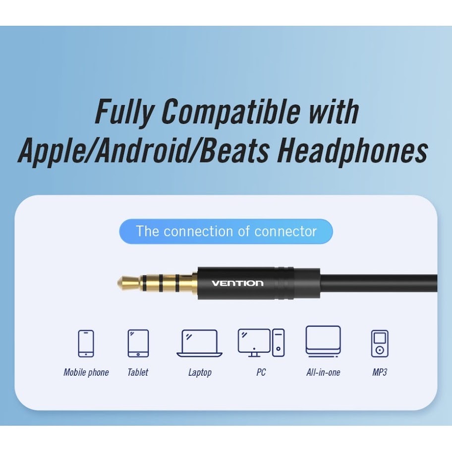 Vention Jack 3.5mm Mic + Headphone Splitter Audio Cable
