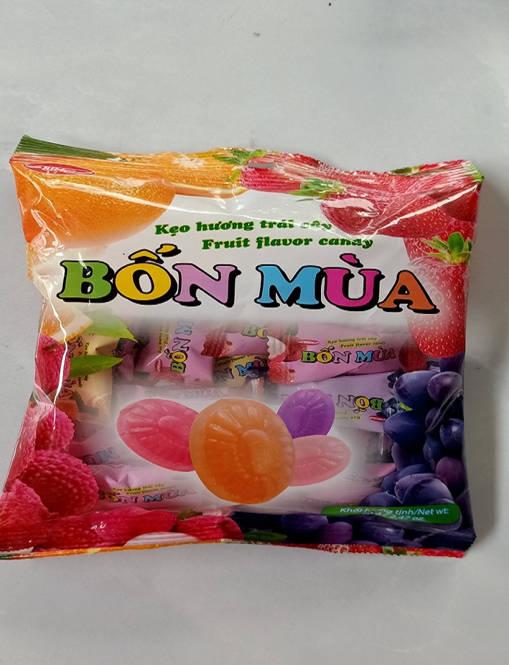 3 bịch kẹo trái cây bốn mùa 90g LD