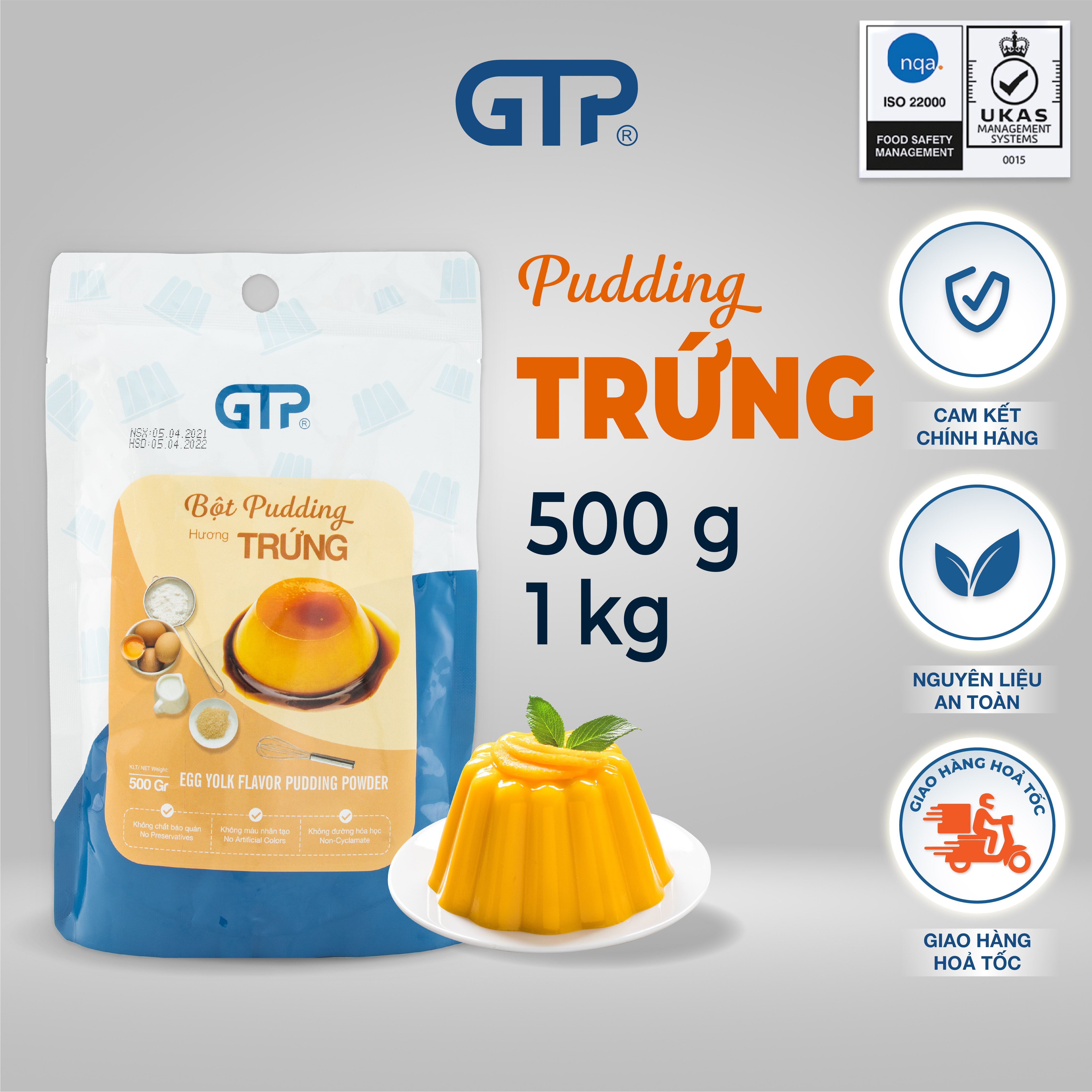 Bột pudding trứng thạch trà sữa 500gr Gia Thịnh Phát - GTP đủ vị