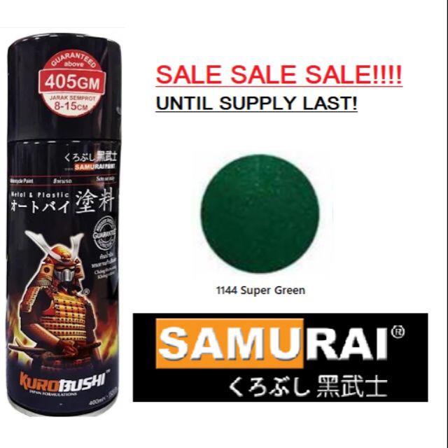 Chai sơn xịt sơn xe máy Samurai 1144 màu xanh lá đậm ánh kim tuyến lấp lánh  Super Green