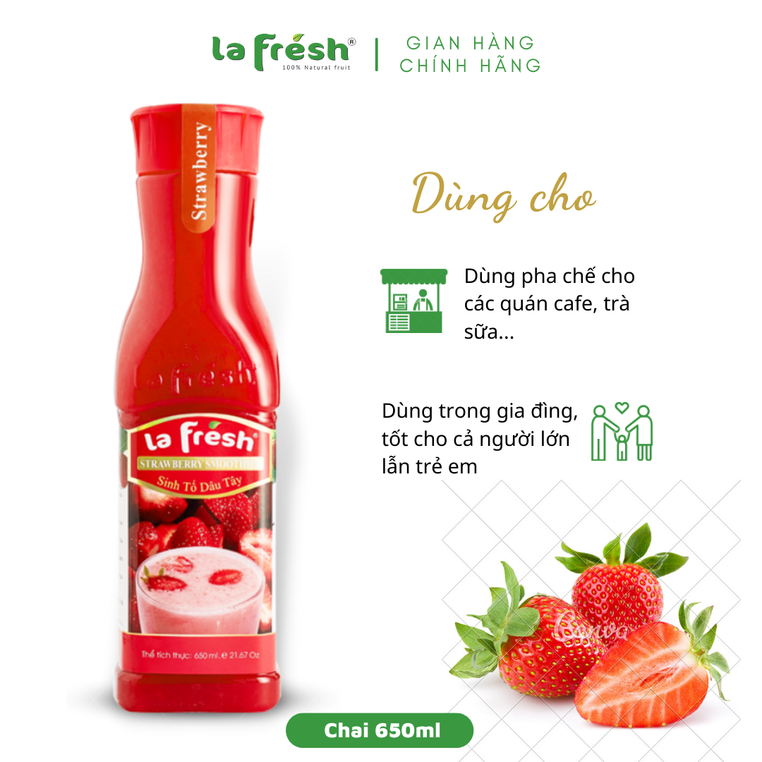 Sinh Tố Dâu Tây Lafresh Đà Lạt Chai 650ML