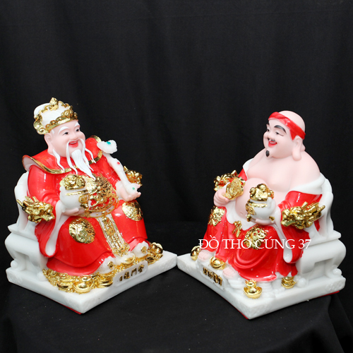 [ CAO 20 CM ] THẦN TÀI THỔ ĐỊA PHÚ QUÝ - MÀU ĐỎ [ COMPOSITE + BỘT ĐÁ  ]