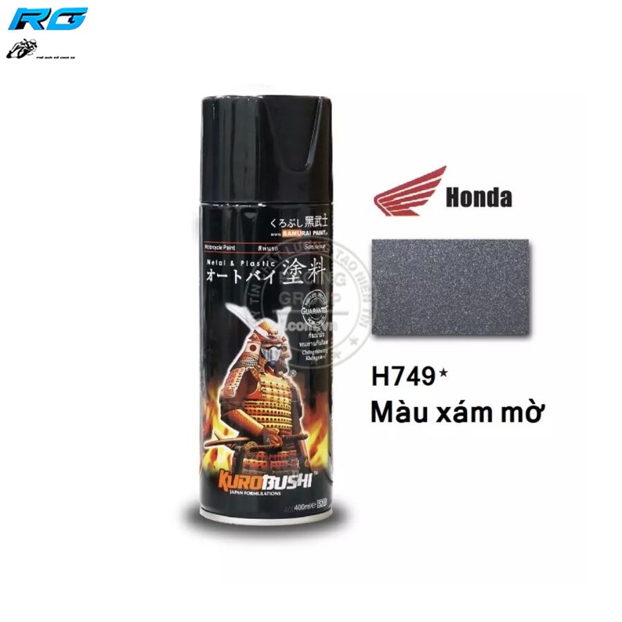 Chai sơn samurai màu xám mờ - mã h749