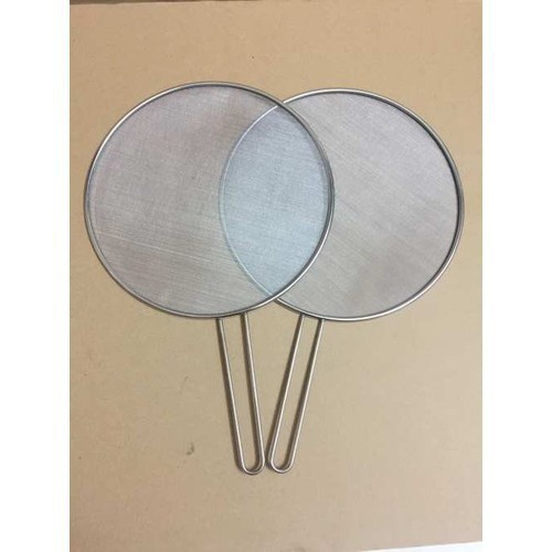 Combo 2 Nắp Vung Lưới Chắn Dầu Mỡ Inox có cán