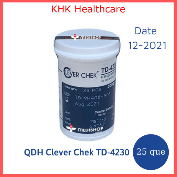 Que thử tiểu đường Clever Chek TD-4230 - 25 que/lọ xuất xứ Đài Loan KHK Healthcare nhập khẩu