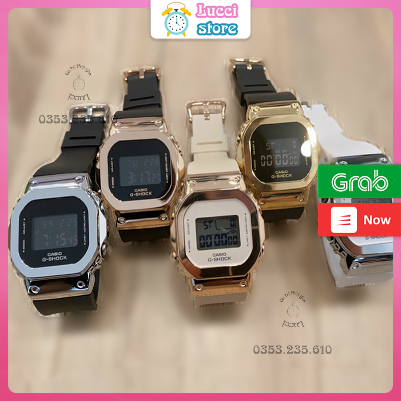 Đồng hồ casio Gshock điện tử GM-S5600, đồng hồ nam nữ thời trang viền thép không gỉ cao cấp