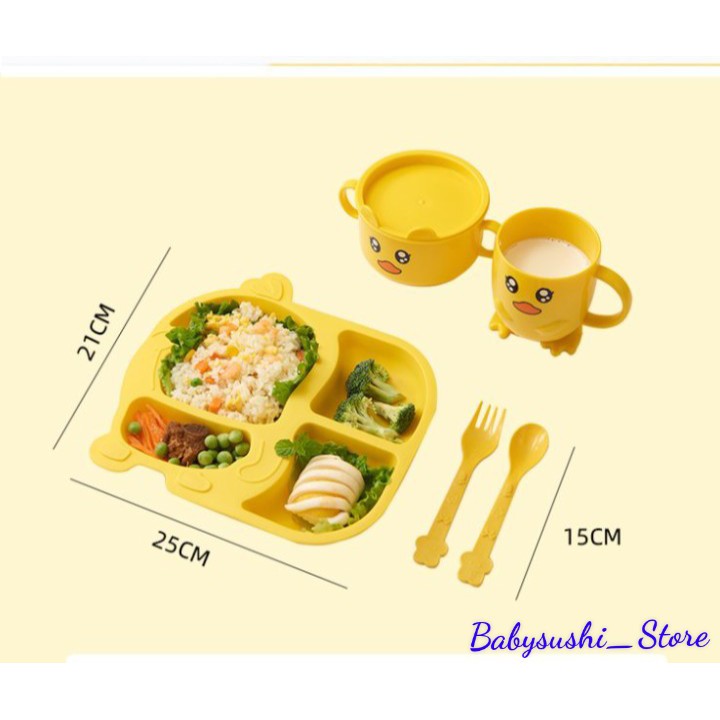 Bộ Dụng Cụ Ăn Dặm Lúa Mạch Cho Bé Tập Ăn Dặm