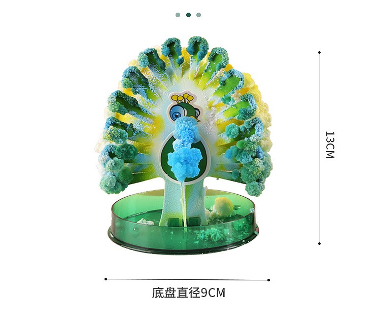 Đồ chơi nuôi tinh thể con công mọc lông Magic Peacock sặc sỡ (Tinh thể KDP / ADP )