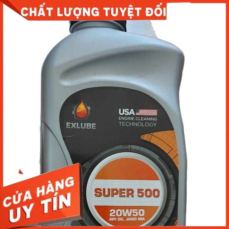 [Chính hãng] Nhớt xe máy EX-TOTAL HI PERF 4T 500 20W50 chai 800ml, Nhớt EX super 4T 500 20W50 chai 800ml cho xe số