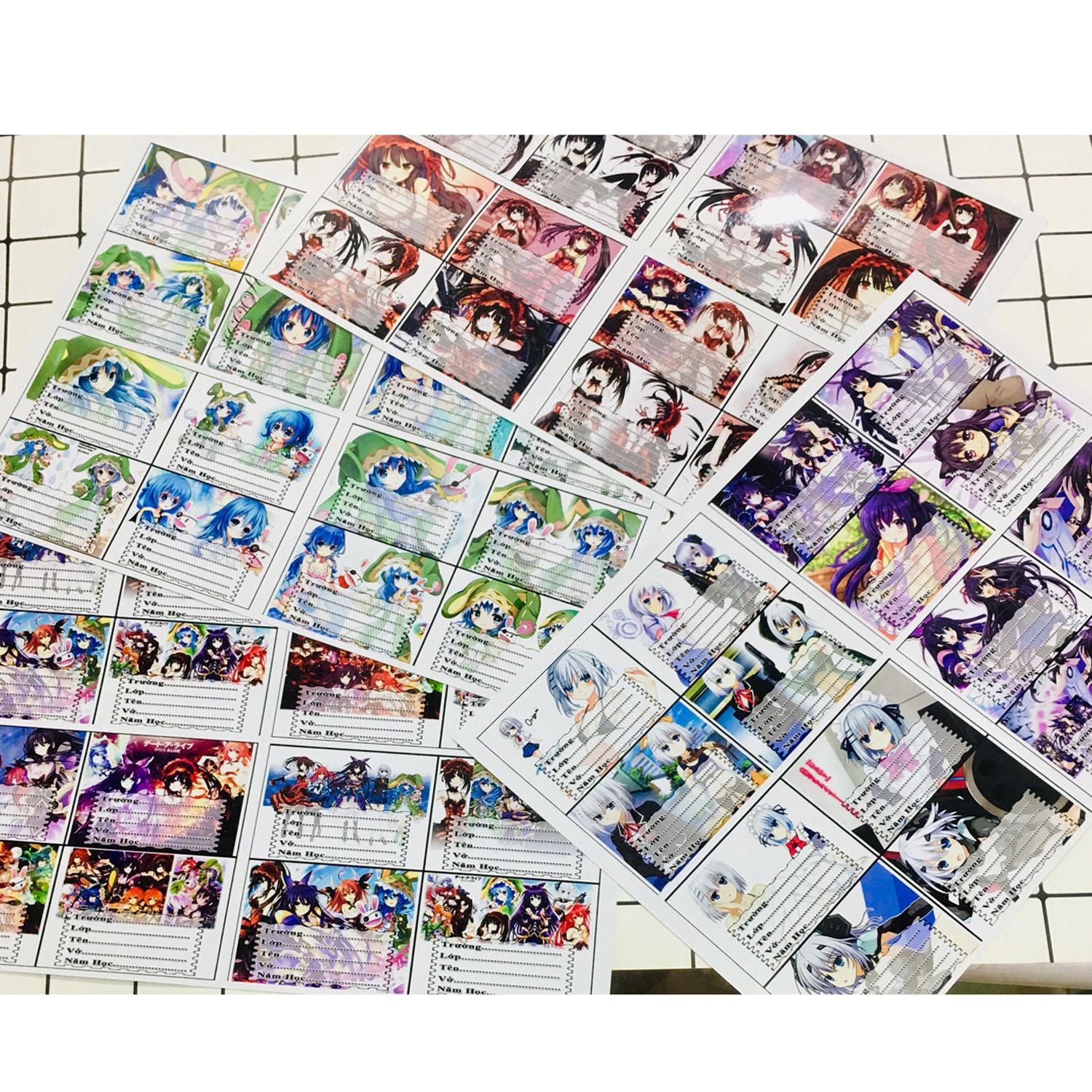 Combo 80 nhãn vở Date A Live