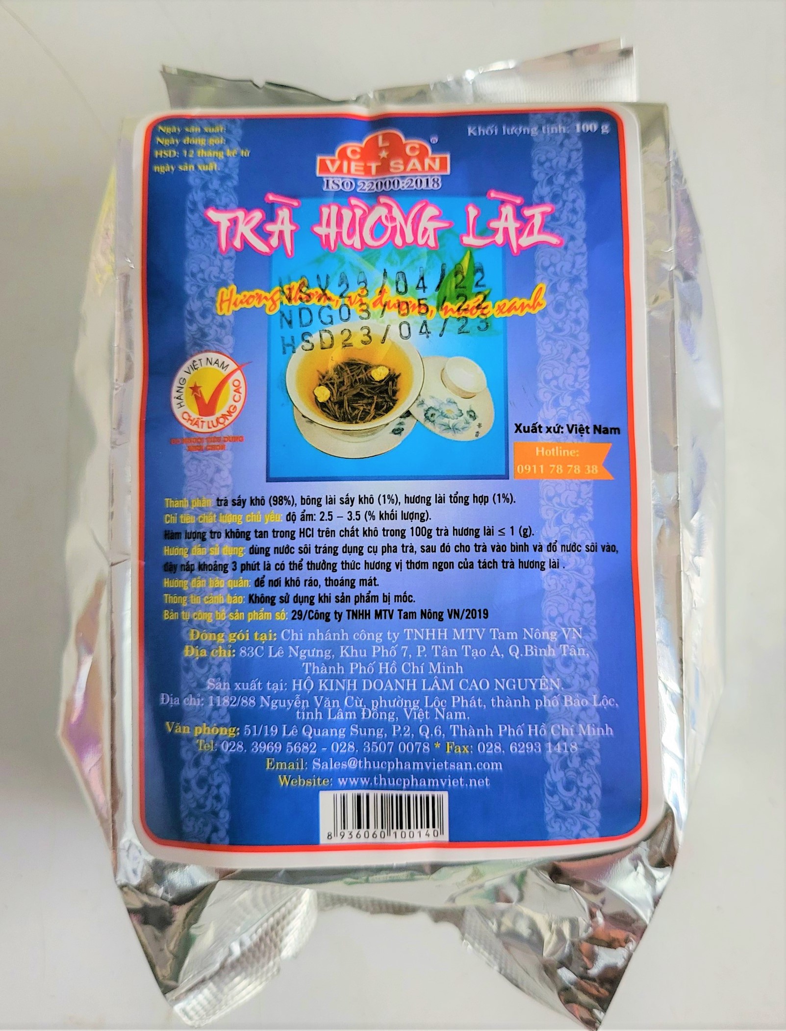 [Gói 100g] TRÀ HƯƠNG LÀI (hoa nhài) [VN] VIỆT SAN Jasmine Tea