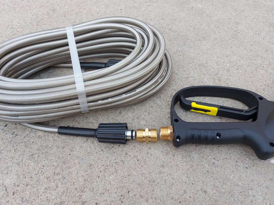 Dây xả nước máy rửa xe 20m + đầu nối