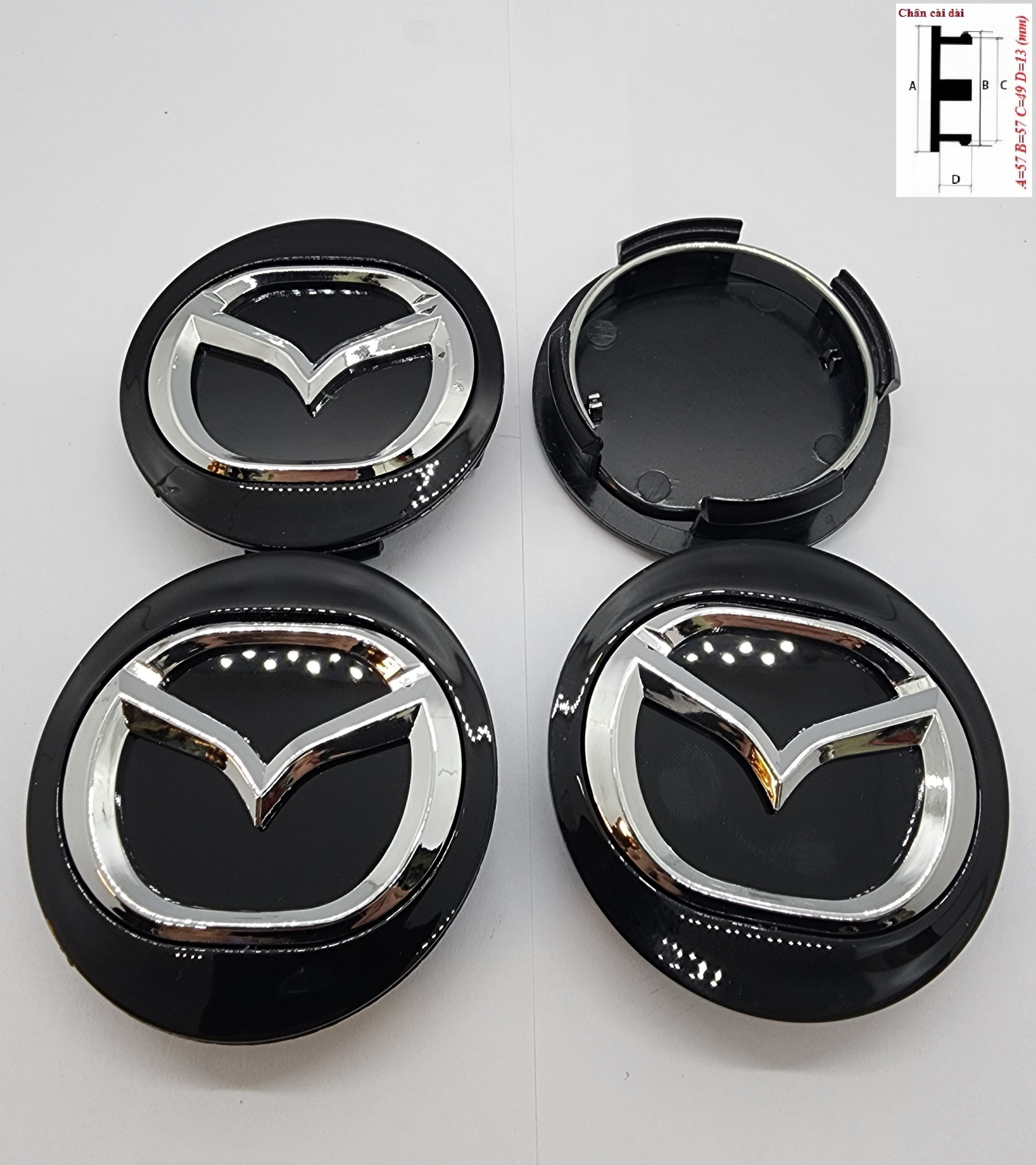 Nắp chụp mâm MAZDA (Chụp Lazang) Size 57mm