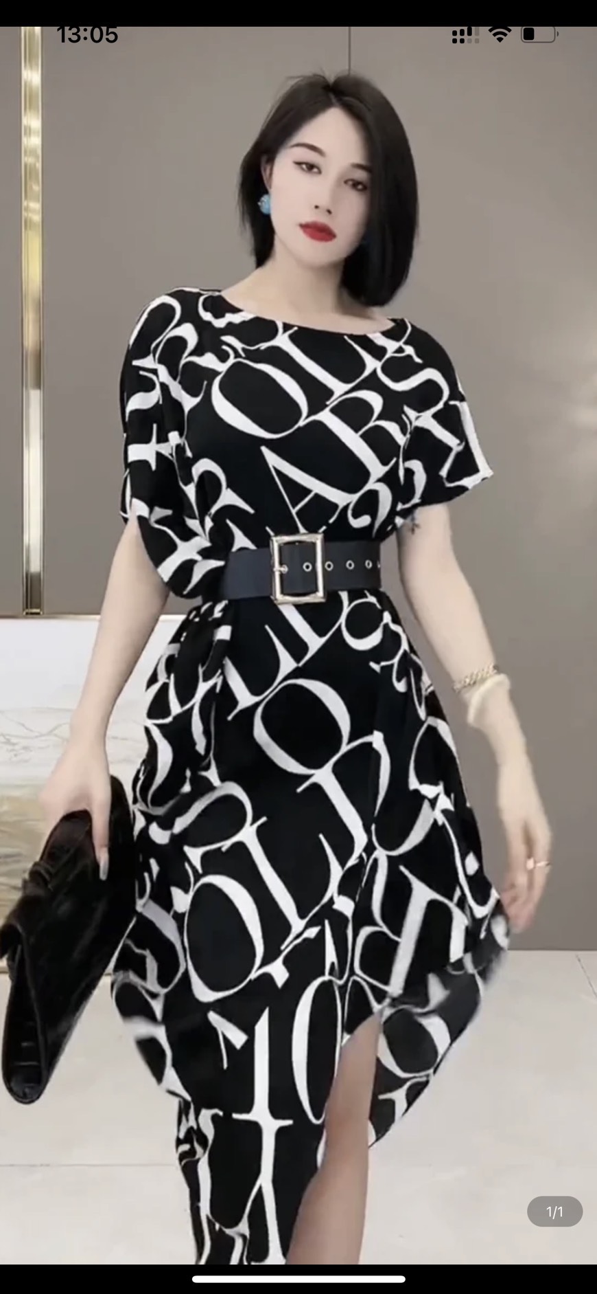 ĐẦM LỤA HỌA TIẾT KÈM BELT CAO CẤP