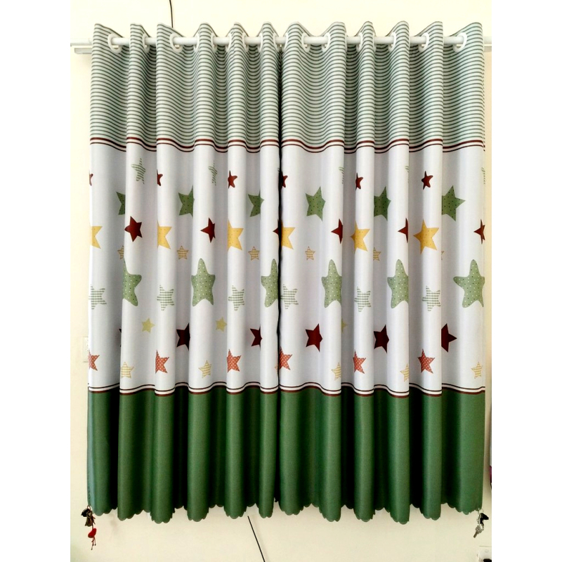 Rèm cửa sổ, cửa phòng ngủ chống nắng giá rẻ, hoạ tiết ngôi sao TNS-010