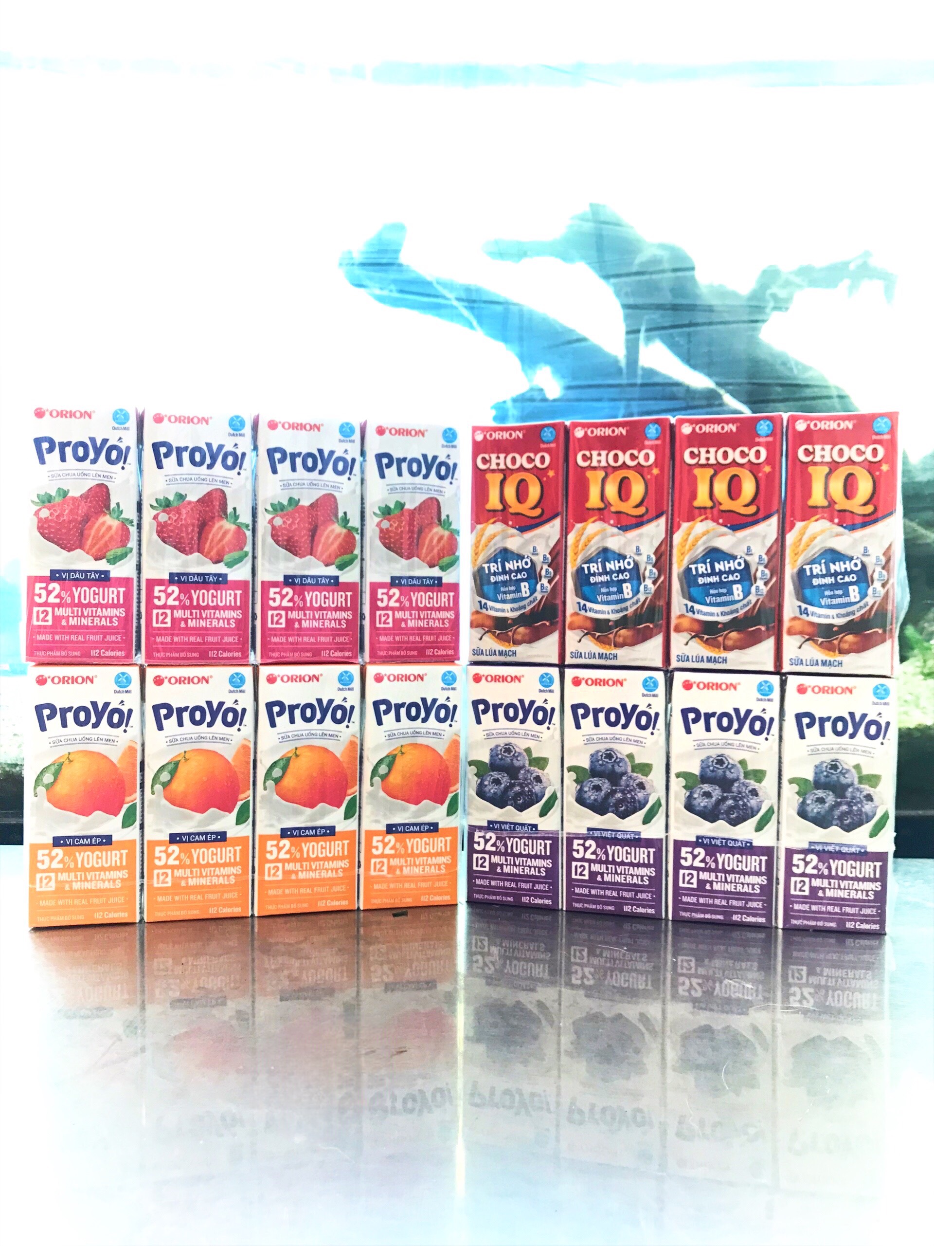 Sữa Lúa Mạch Choco IQ Và Sữa Chua Uống Lên Men ORION Proyo! (Lốc 4 Hộp - Lớn)