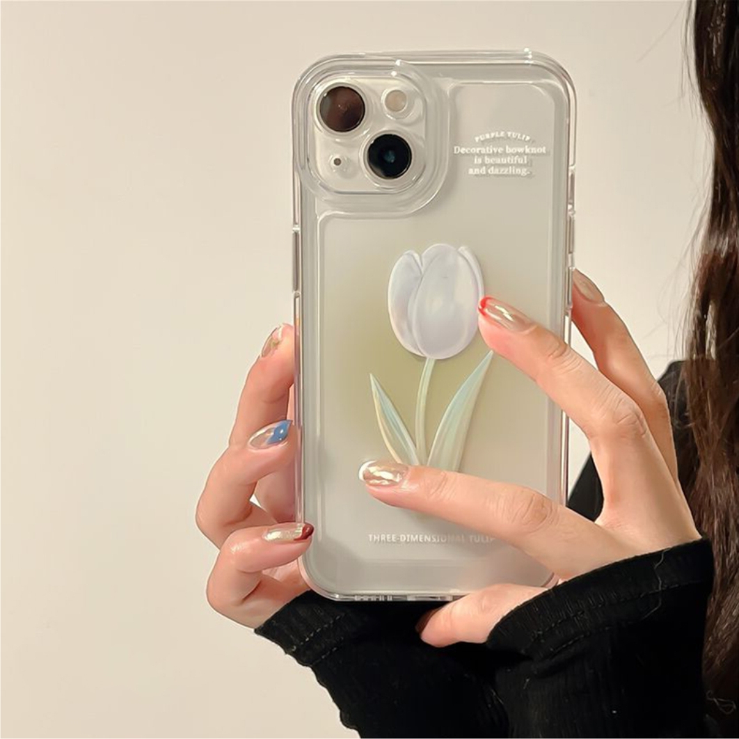Ốp Lưng Silicon Trong Suốt Space Bảo Vệ Camera Flower Romantic