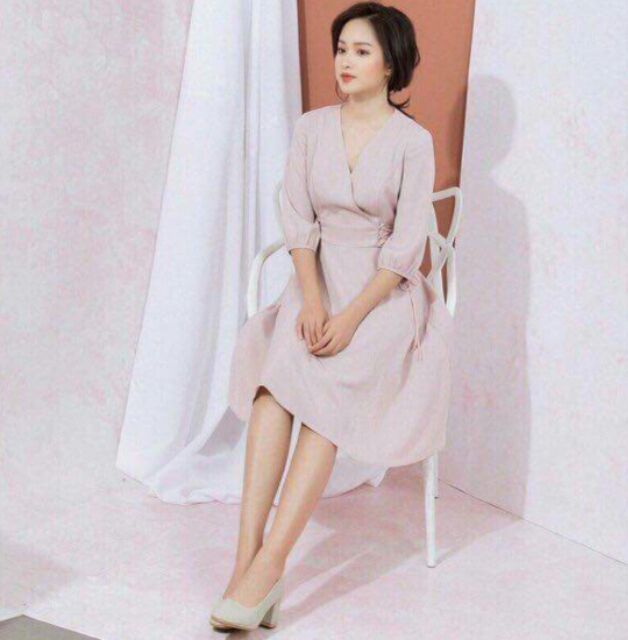 ĐẦM HỒNG ĐAN DÂY EO (có ảnh thật) Ms24