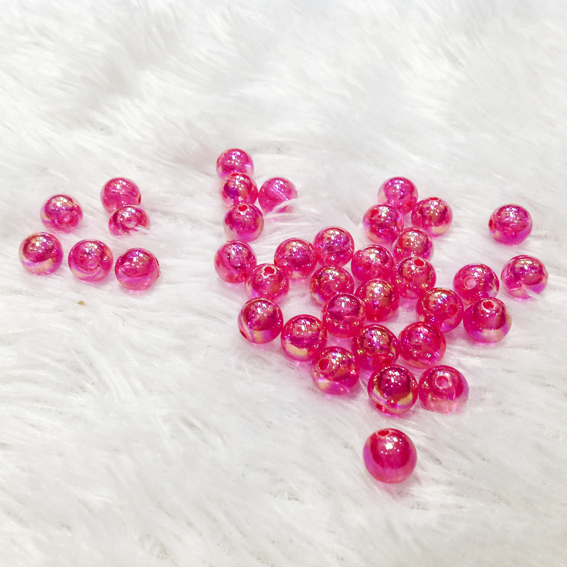 [Hot Sale July] 50mm size 8mm glitter beaded round clear plastic beads bracelet DIY
