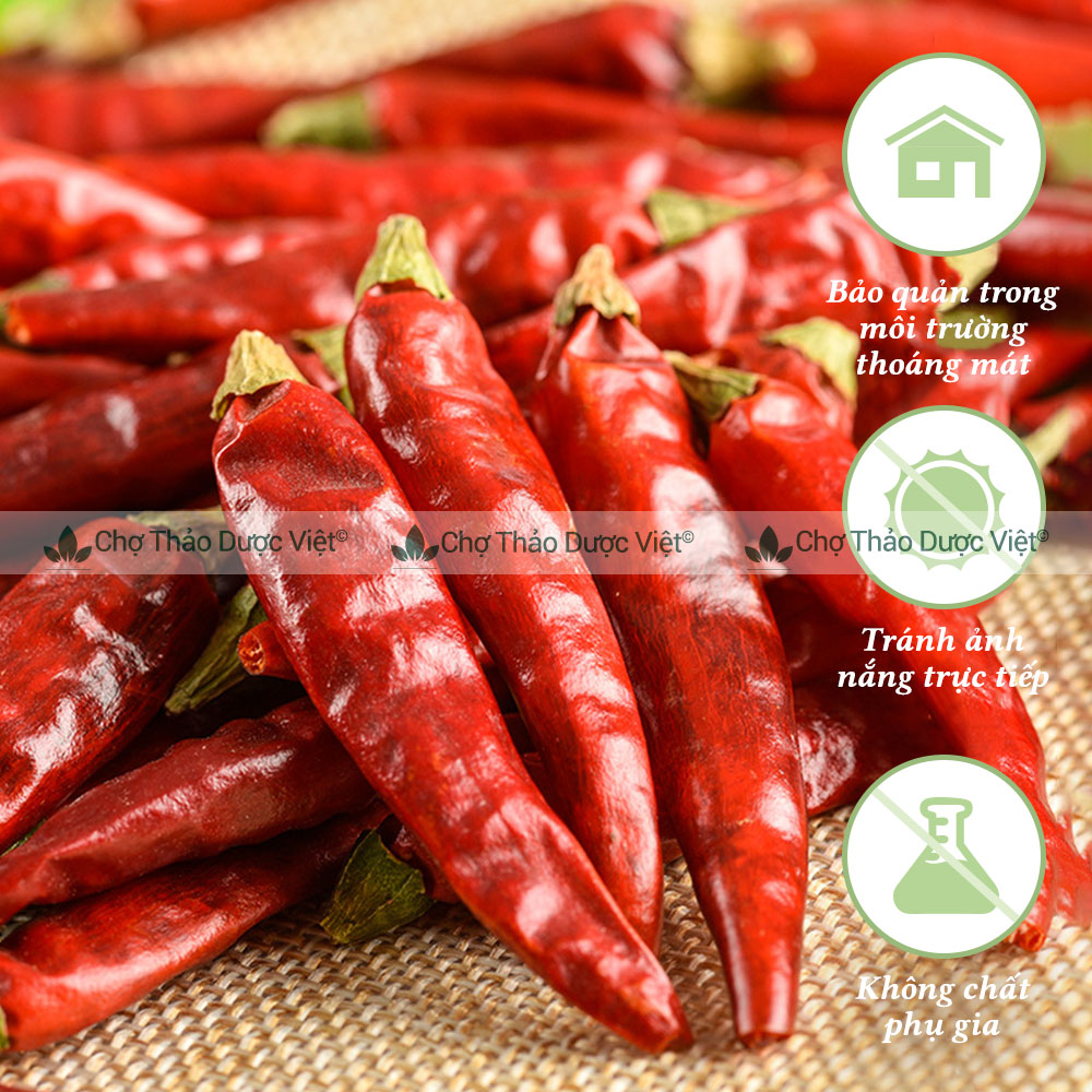 Ớt khô 100g ( Ớt nguyên quả khô, cay nồng, gia vị lẩu cay) - Chợ Thảo Dược Việt