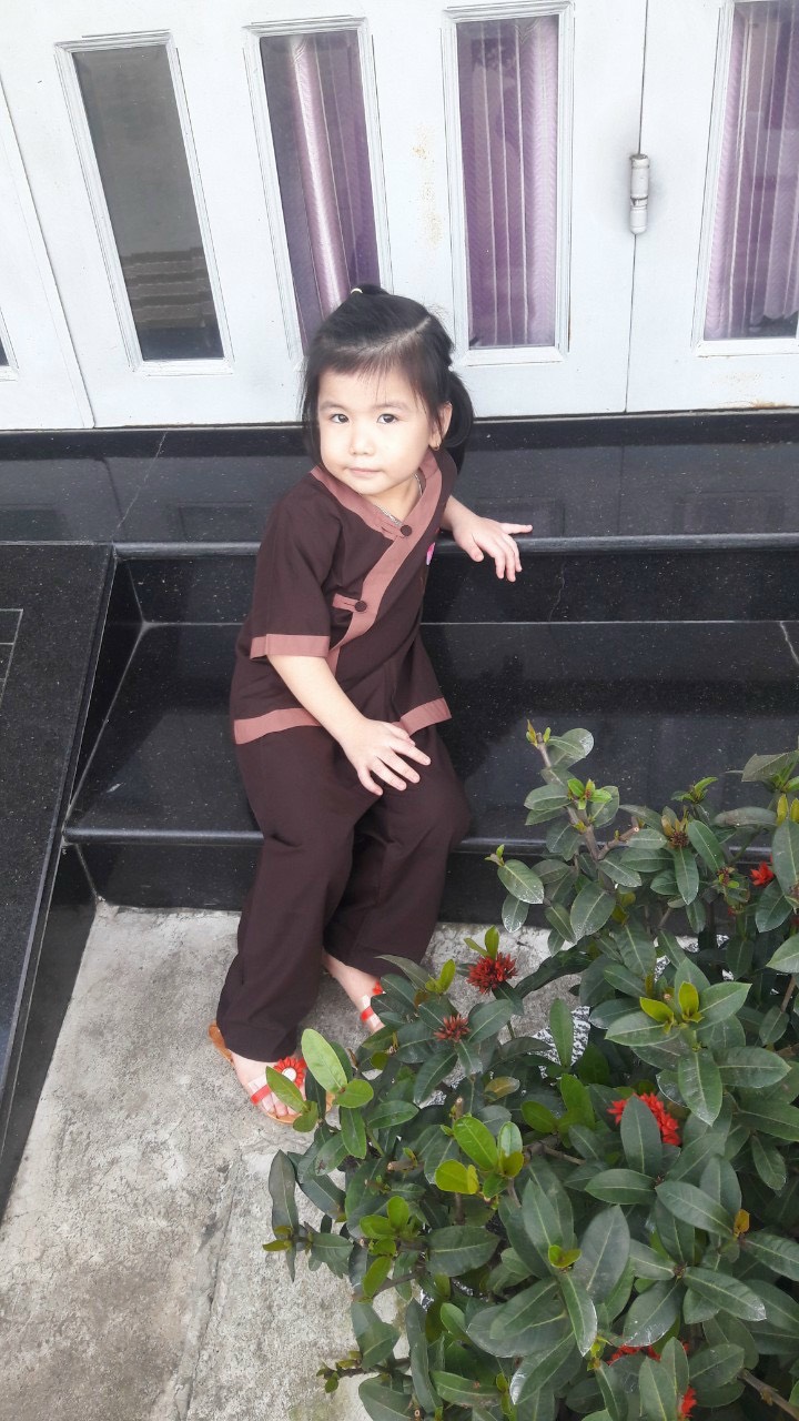 đồ lam đi lễ chùa cho bé mẫu tim phối