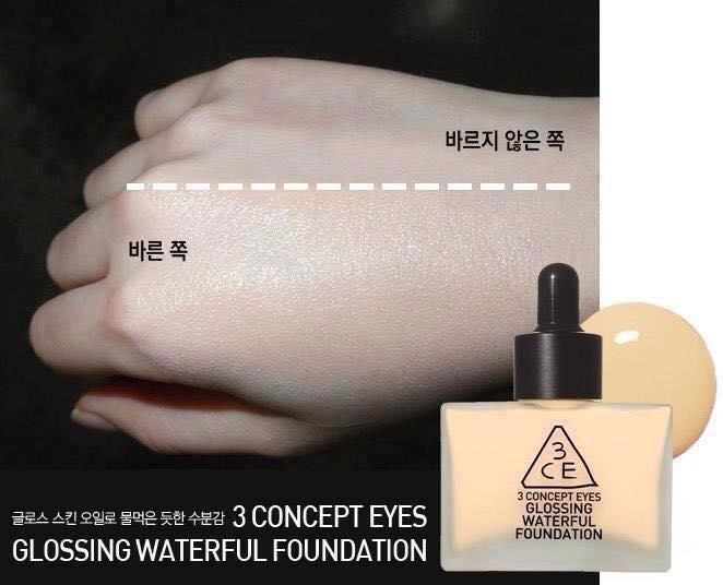 Kem Nền Căng Bóng 3CE Glossing Waterful Foundation (Hàng chuẩn auth)