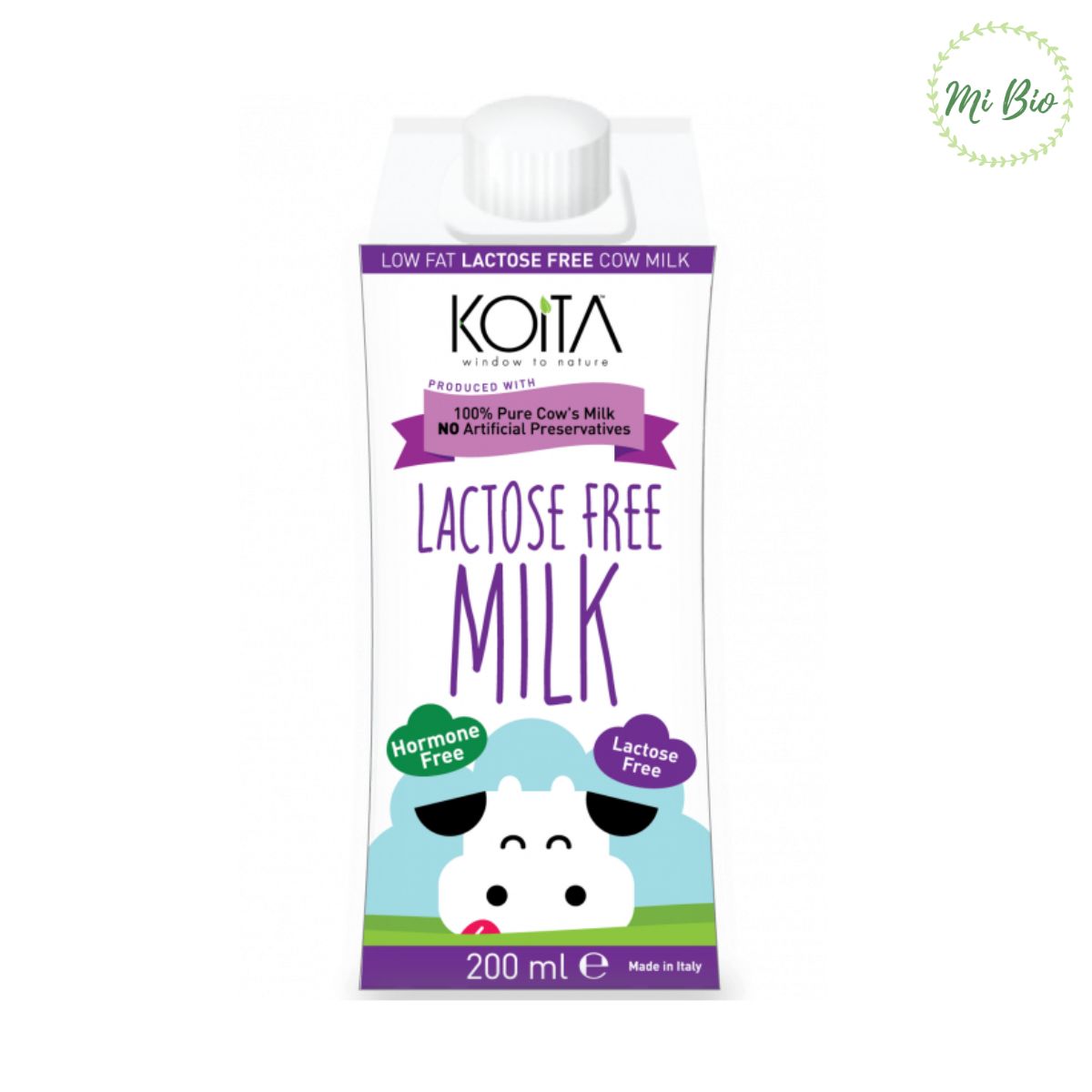 Sữa bò hữu cơ Lactose Free 200ml và 1L (Koita)