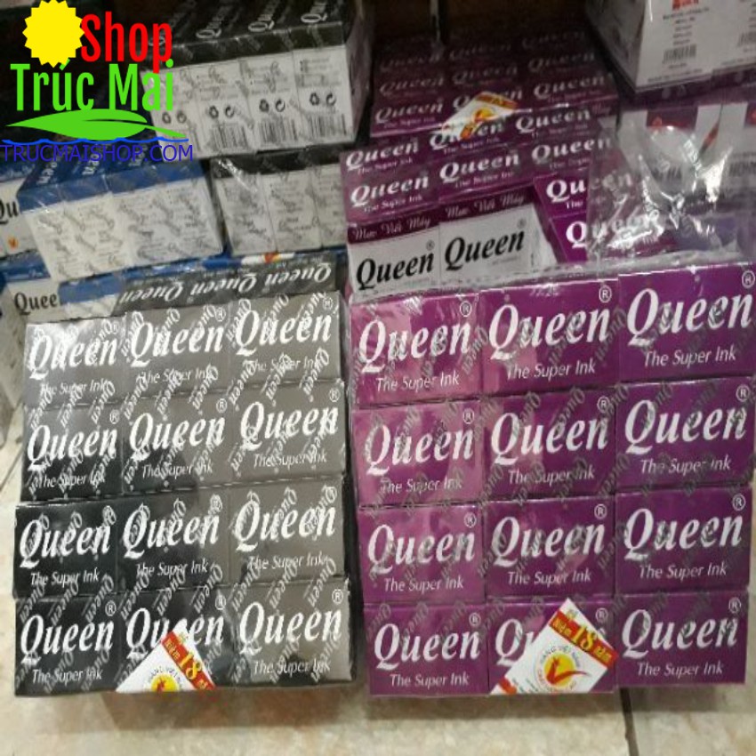 Mực Queen xanh tím đen bút máy (1 lọ)