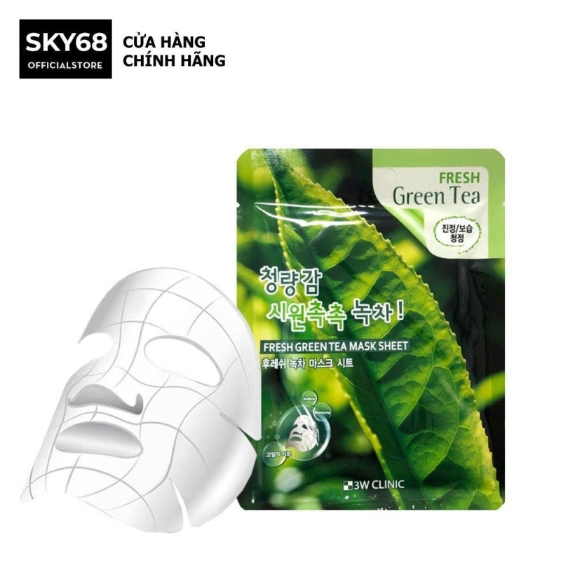 Mặt nạ dưỡng da tinh chất trà xanh 3W Clinic Green Tea Mask Sheet 23ml nhập khẩu