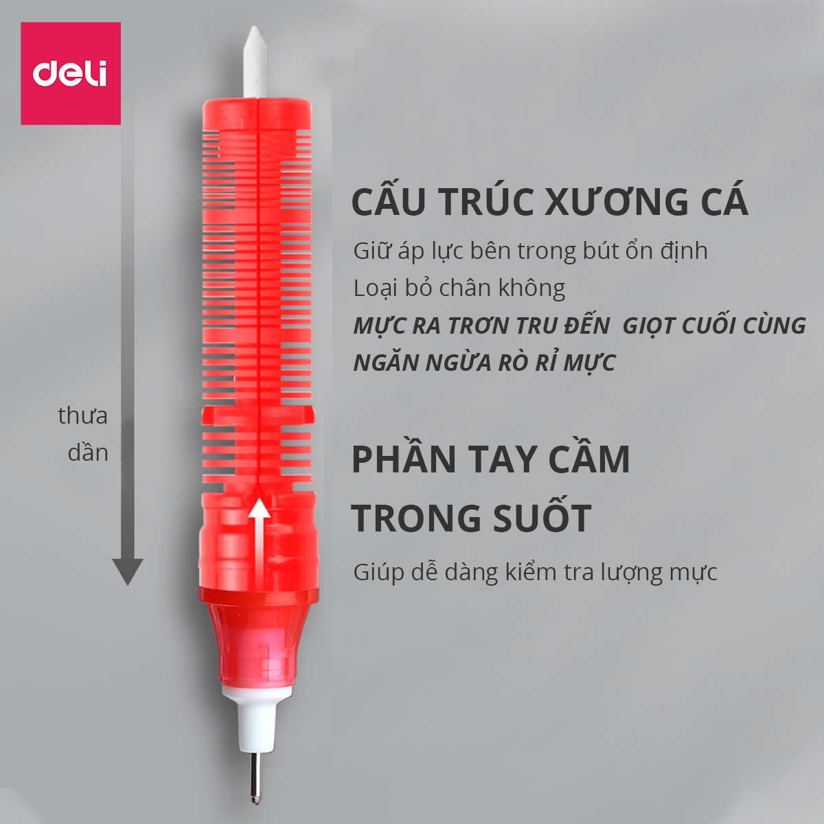 Bút bi nước Deli - 0.5mm - Mực Đen- 1 chiếc - S856