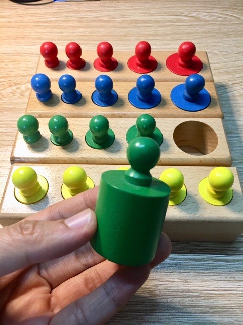 (Đồ Chơi Gỗ Kèm Ảnh Thật) Set 4 bộ núm trụ Montessori