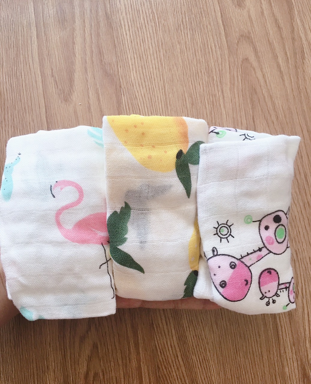 set 3 khăn sữa sợi tre muslin tree