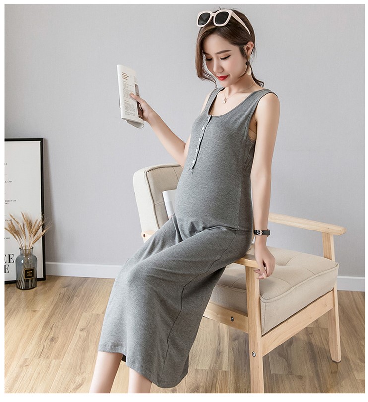 Váy Bầu Đầm Bầu Xinh Thun Trơn A1740
