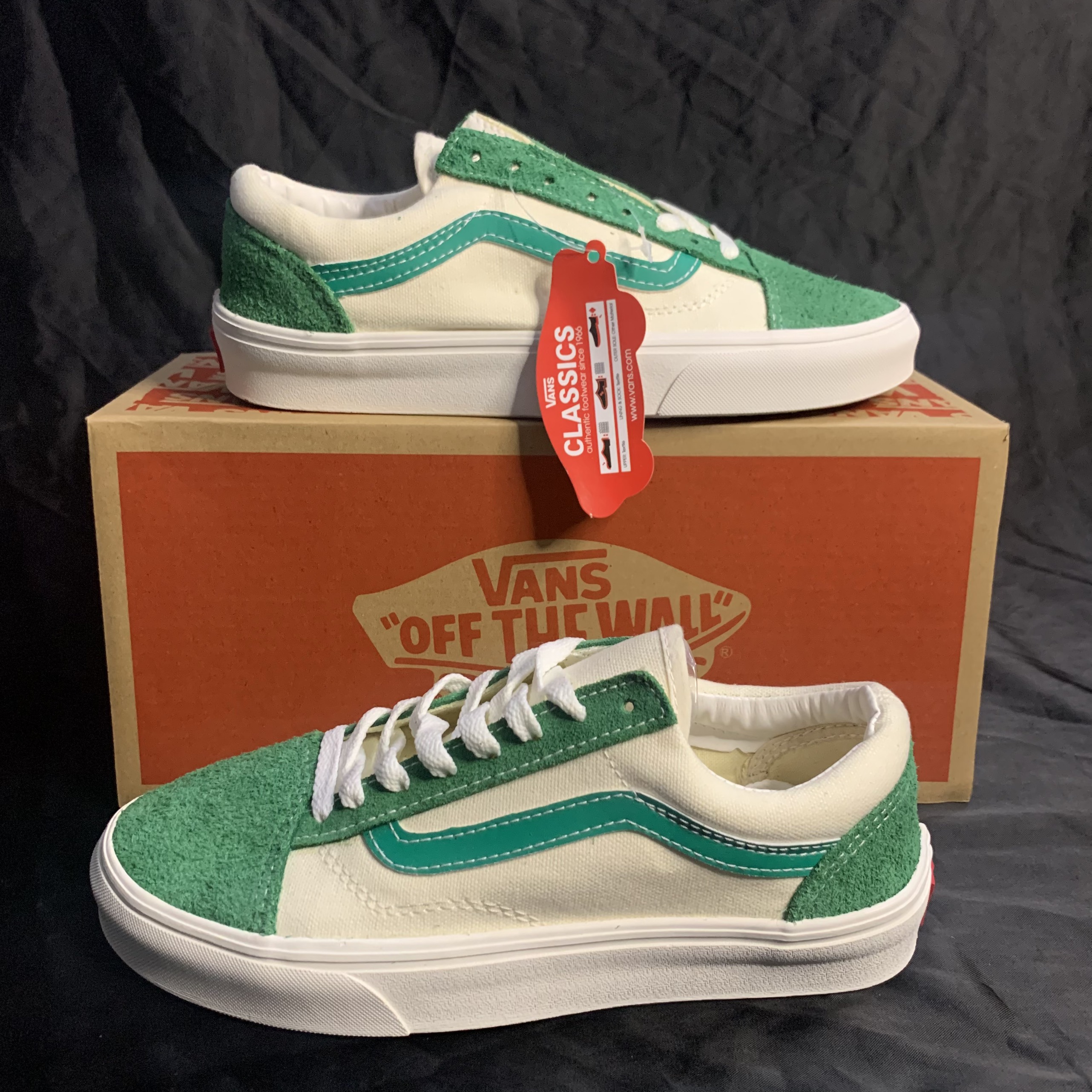 Giày Vans Vault Old Skool Trắng xanh lá cao cấp full box