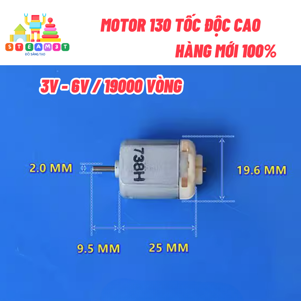 Motor mô tơ mini 3v chạy pin mẫu 130