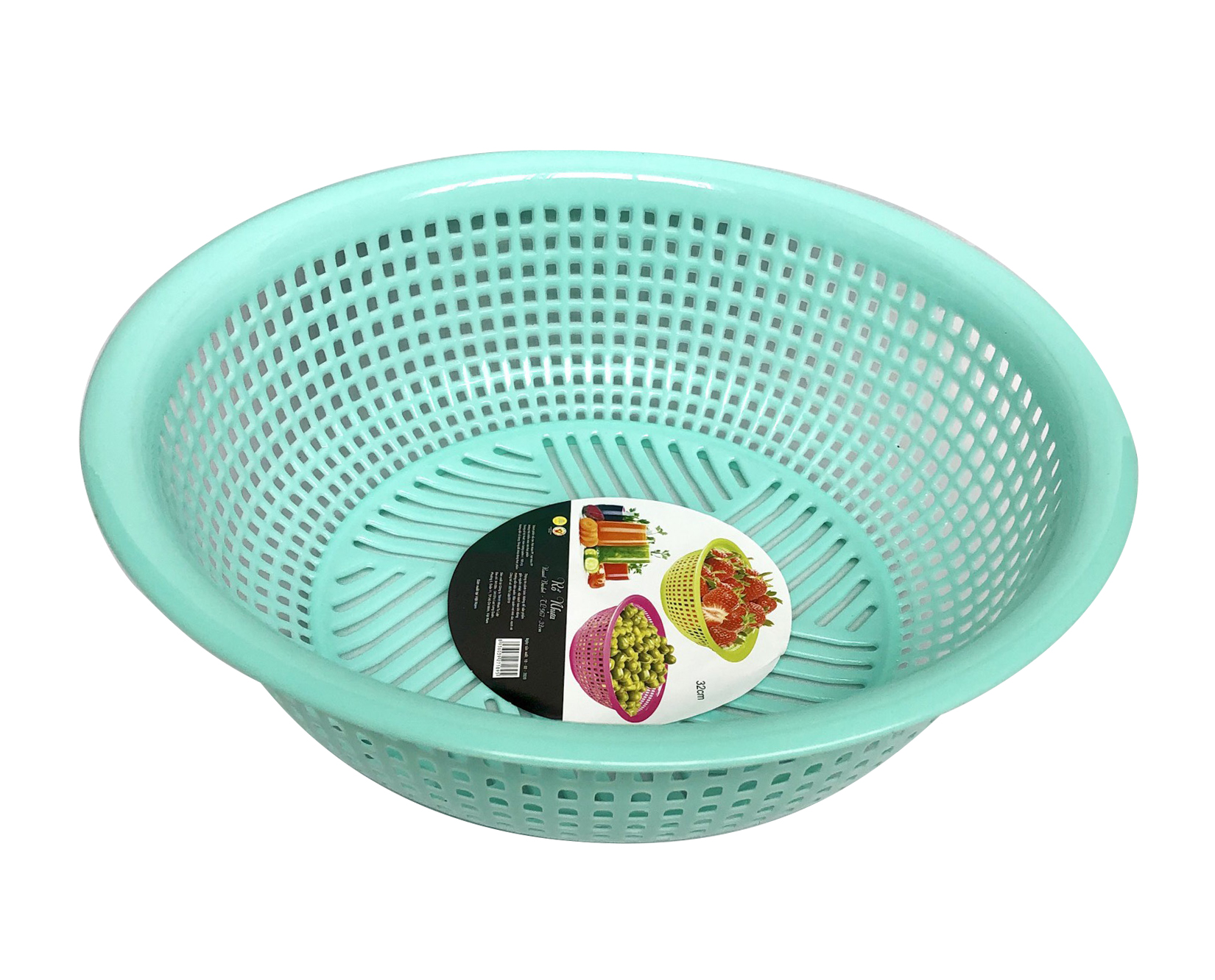 Self-Made Round Plastic Basket Tl967 - 32cm