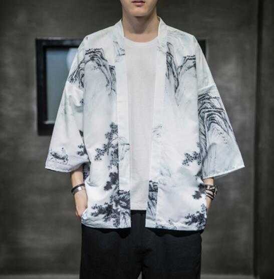 Haori Nhật Bản Yukata Kimono áo nam Obi Yukata Samurai Kimono Karate trang phục đường phố Châu Á quần áo truyền thống Nhật Bản