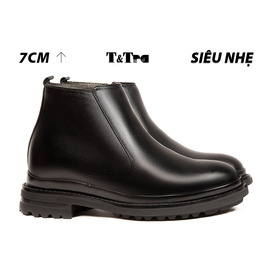 [11CM] Giày Cao Nam T&Tra T101 Đen - Nhẹ Hơn và Ít Dốc Hơn