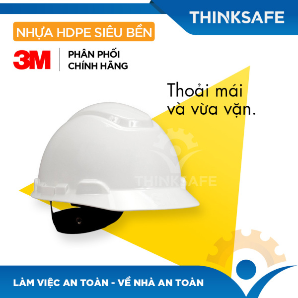 Mũ bảo hộ 3M H701R Nón bảo hộ nhựa HDPE siêu cứng, khóa vặn, dây nón co giãn, lồng nón 4 chấu điều chỉnh được độ cao - Bảo hộ Thinksafe
