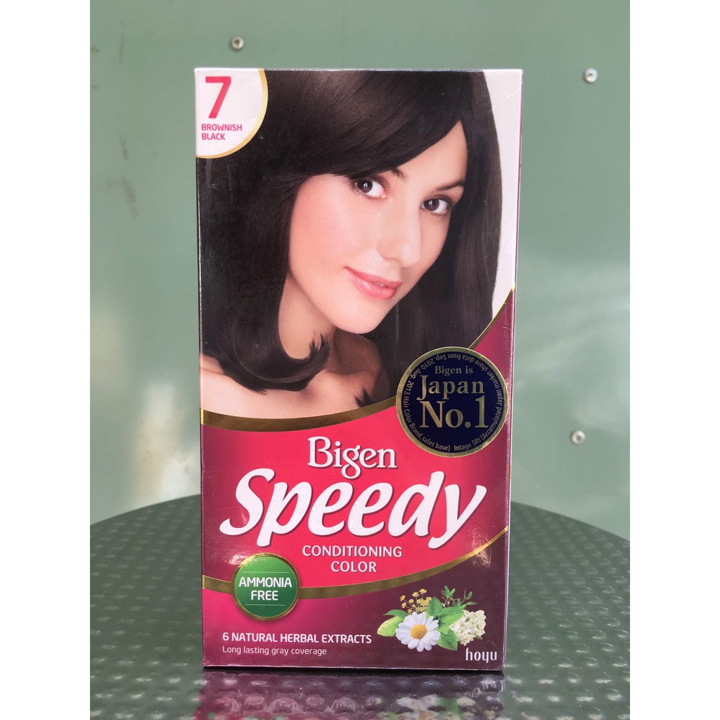 [HCM]Thuốc nhuộm tóc Bigen Speedy số 7 màu Brownish Black Nâu Đen