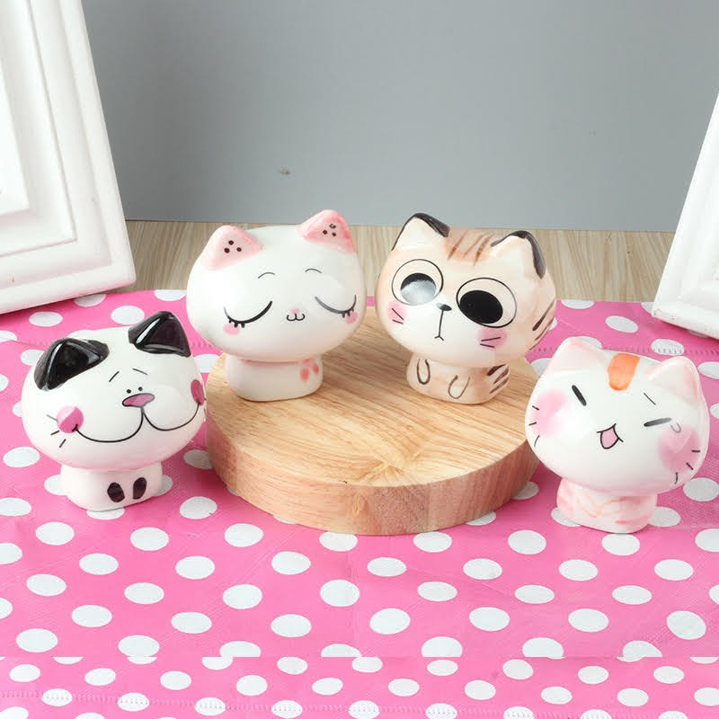 Set 8 mô hình mèo sứ dễ thương