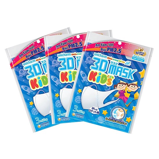 [COMBO GIÁ RẺ] Khẩu trang Unicharm 3D Mask Kid