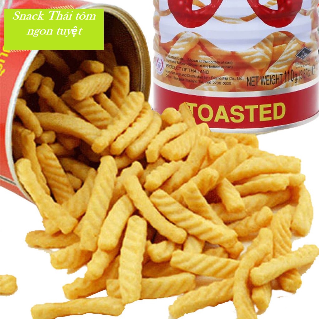 Bánh Snack Tôm Thái HANAMI (Lon 110g, Hàng Chuẩn Thái Lan)