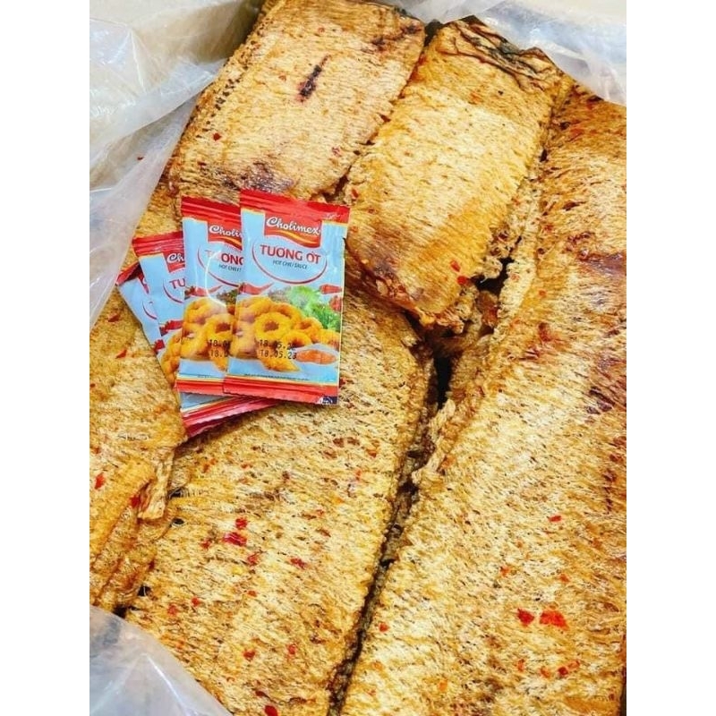 500gr mực cán tẩm vị tặng kèm tương ớt