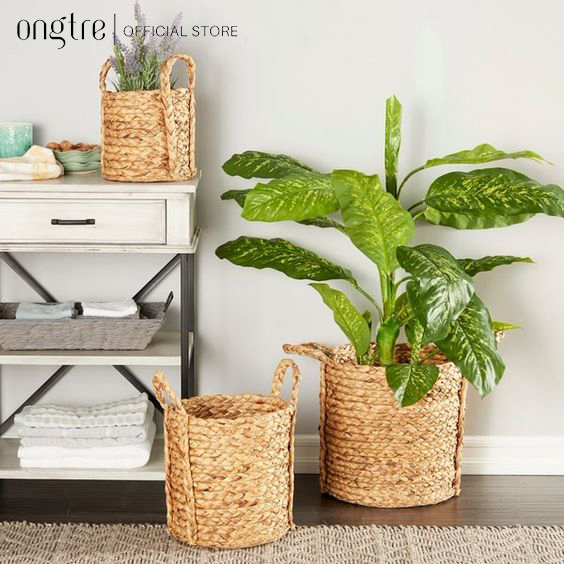 Giỏ lục bình tròn có tay cầm đủ size  ongtre® (Vietnam)