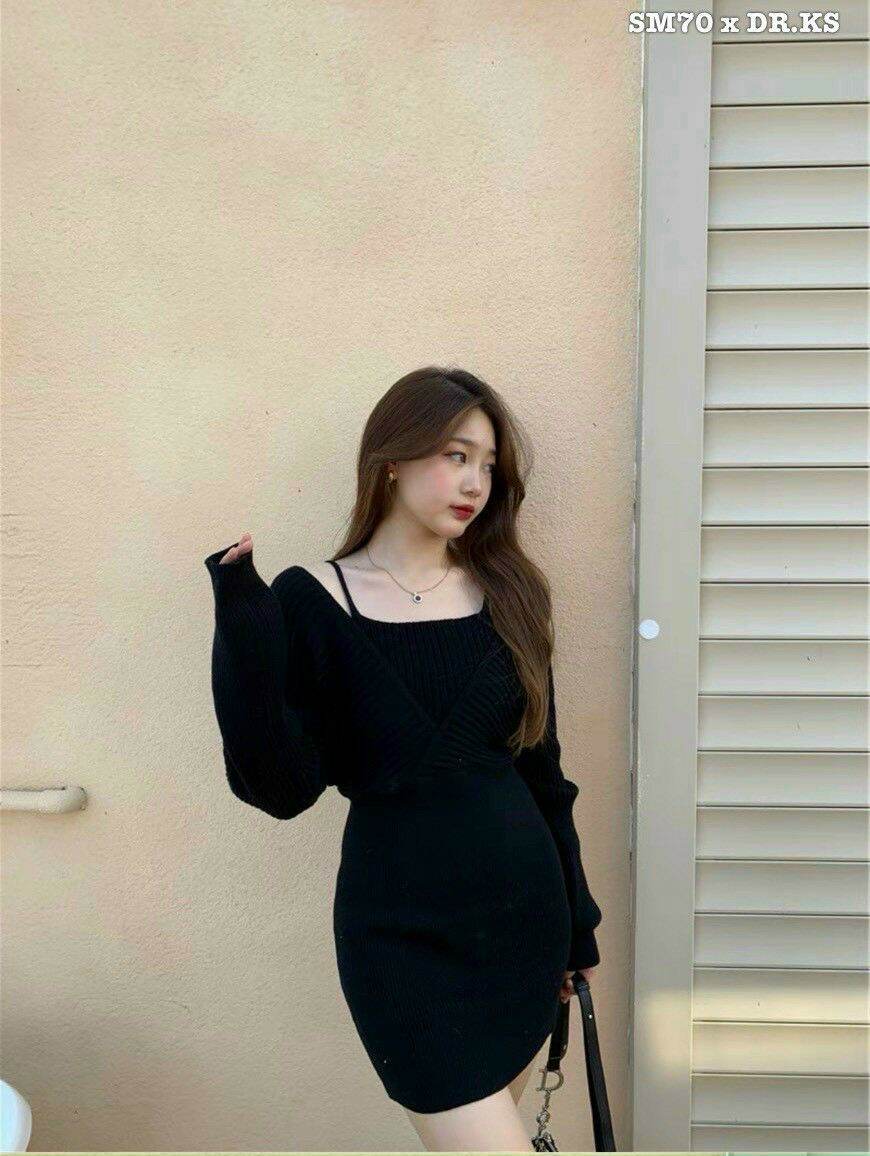 Đầm body ôm trễ vai sexy