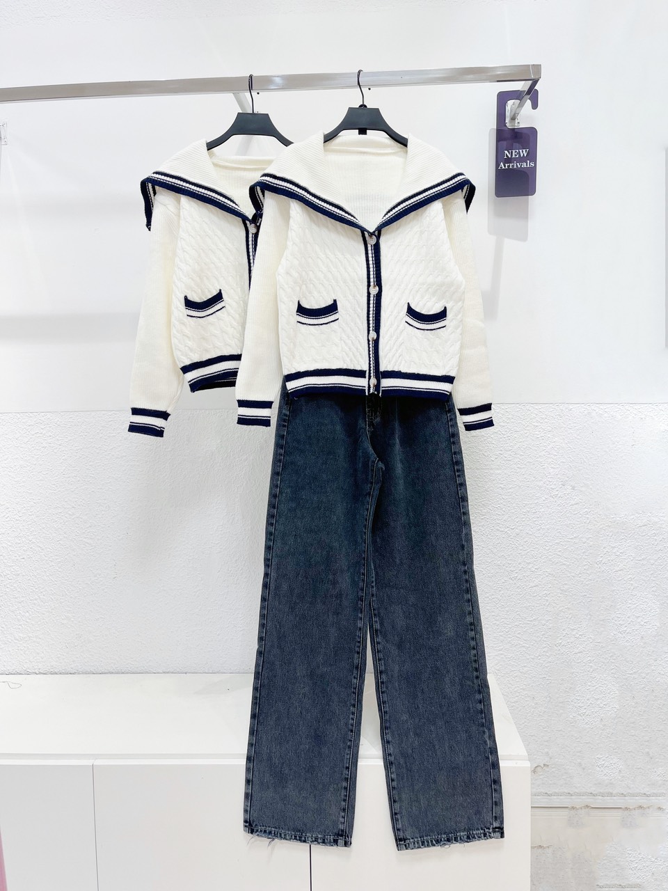 AfterBefore | Áo Cardigan cổ thuỷ thủ nhiều màu