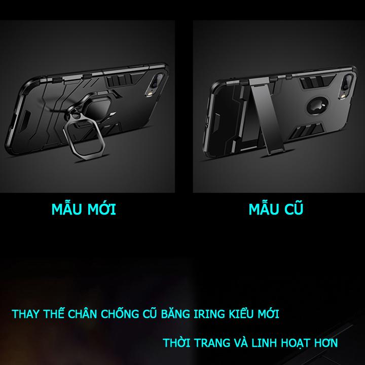 [TẶNG KÍNH CƯỜNG LỰC] Ốp lưng iPhone 7 Plus - iPhone 8 Plus - iPhone 7 - iPhone 8 iRon man chống sốc (đen)